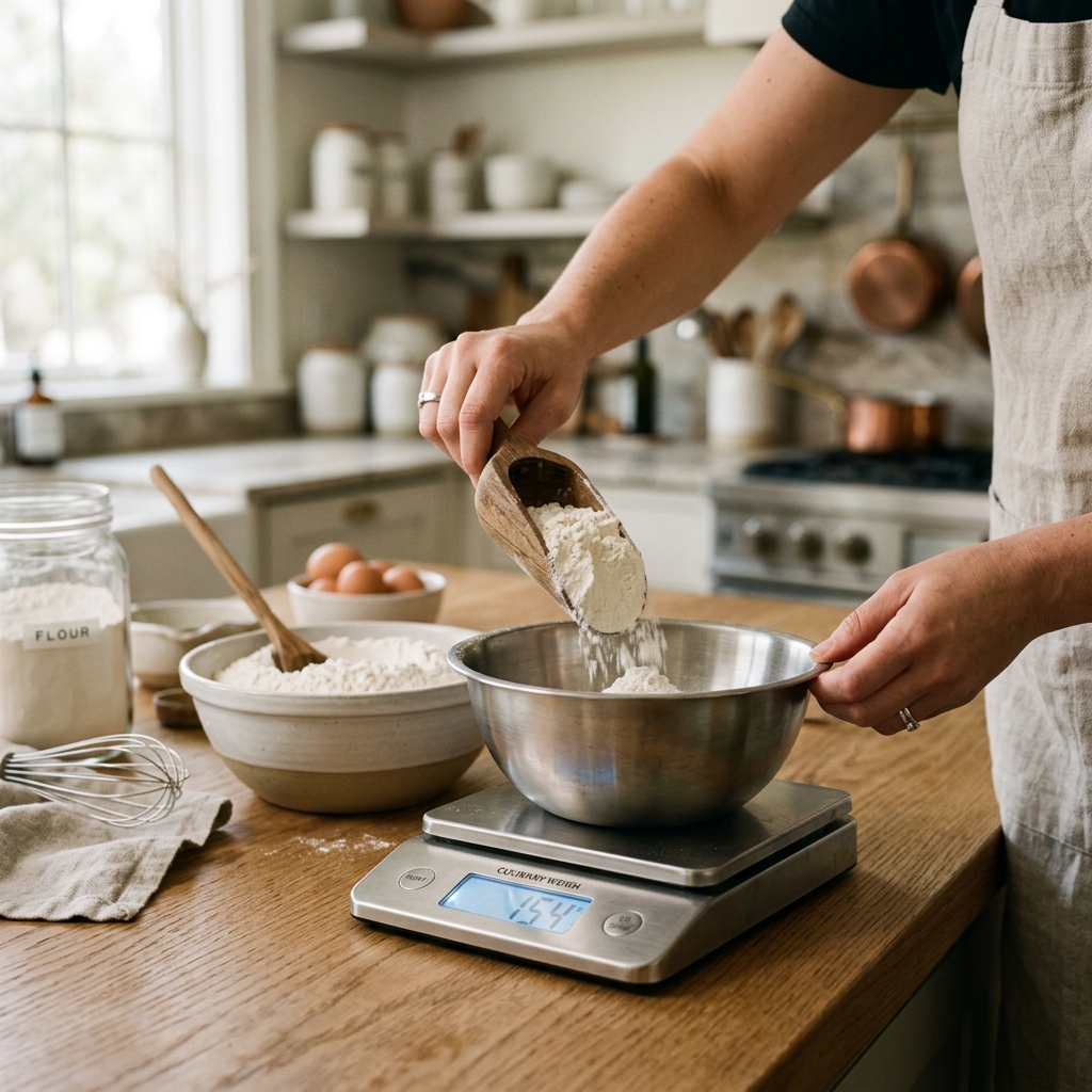 Precision scale measuring ingredients